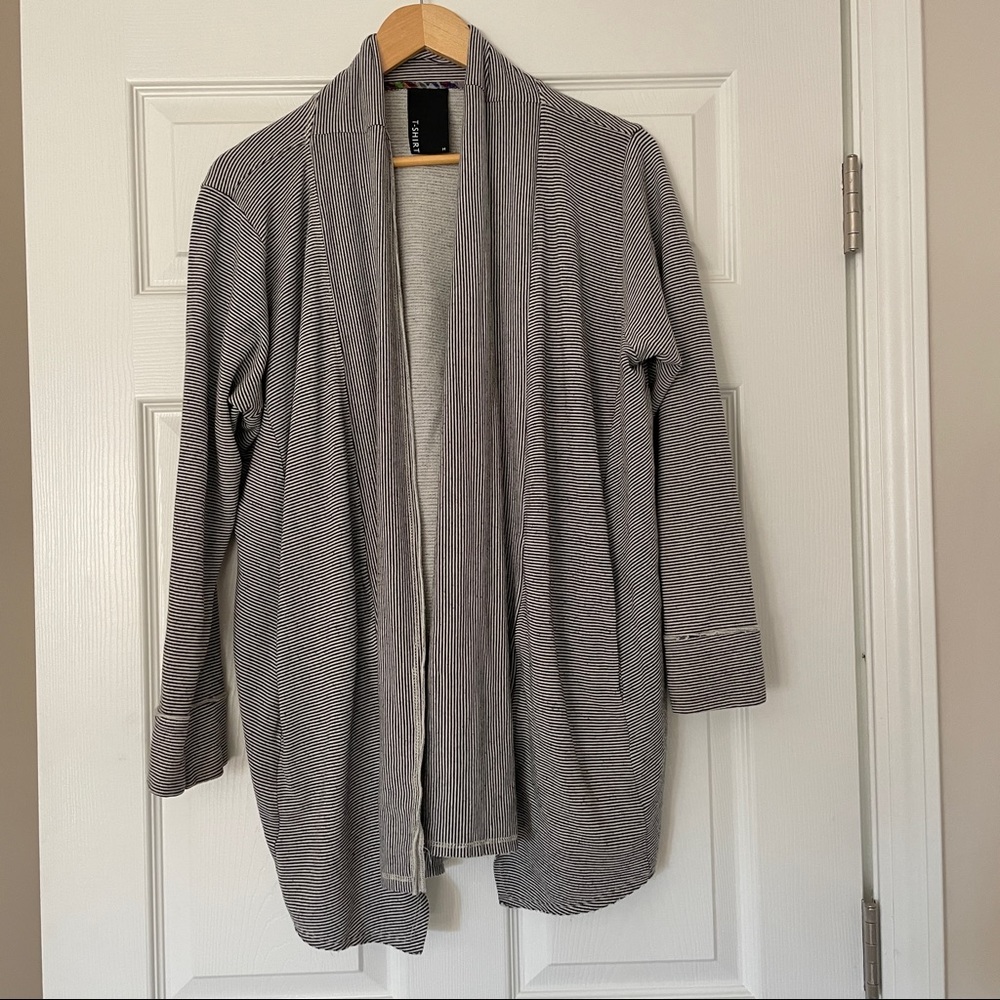 Dolan T Shirt Striped Open Cardigan - Picture 2 of 6